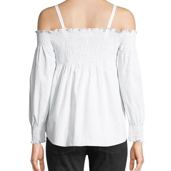 Rebecca taylor OffShoulder Poplin Button-Front Top - Picture 2 of 7